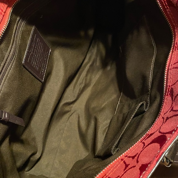 Coach Red and Brown Shoulder Bag - Picture 5 of 6